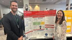 Amy Daniel and Dr. DiNapoli with their poster at RUME 2024